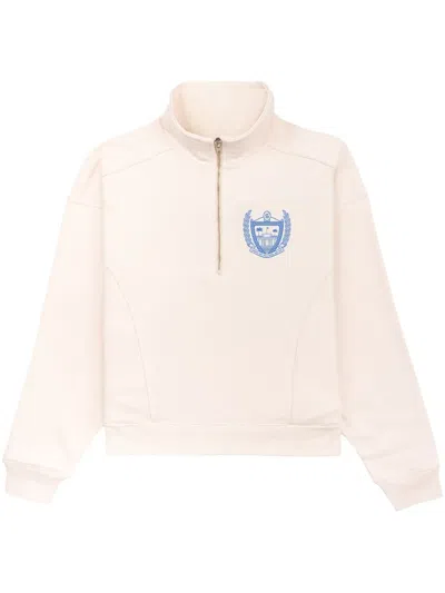 Sporty And Rich Beverly Hills Logo-print Jumper In Neutrals