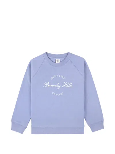 Sporty And Rich Kids' Beverly Hills Logo-print Sweatshirt In Purple