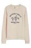 Sporty And Rich Sporty & Rich Beverly Hills Riding Club Fleece Graphic Sweatshirt In Cream