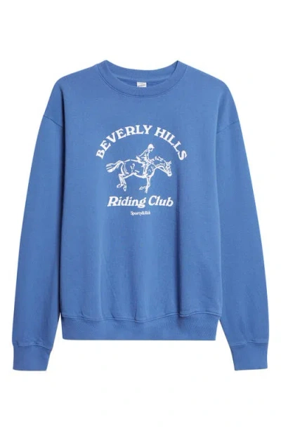 Sporty And Rich Sporty & Rich Beverly Hills Riding Club Graphic Sweatshirt In Blue