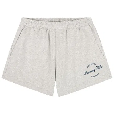 Pre-owned Sporty And Rich Sporty & Rich Beverly Script Disco Short 'heather Grey' | Women's Size S In Gray
