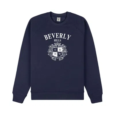 Pre-owned Sporty And Rich Sporty & Rich Bh Crest Soft Crewneck 'dark Navy' | Blue | Women's Size Xl