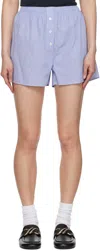 Sporty And Rich Striped Shorts In 3896 Blue Striped