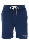Sporty And Rich Sporty & Rich Logo Detailed Drawstring Shorts In Blue