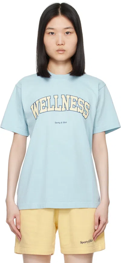 Sporty And Rich Sporty & Rich Wellness Ivy Cotton Graphic T-shirt In China Blue