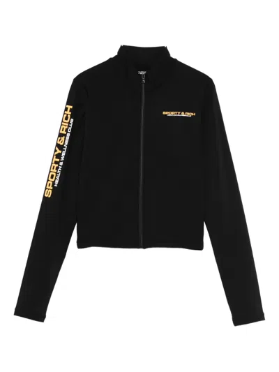 Sporty And Rich Bold Health Logo-detail Zip-front Sweatshirt In Multi