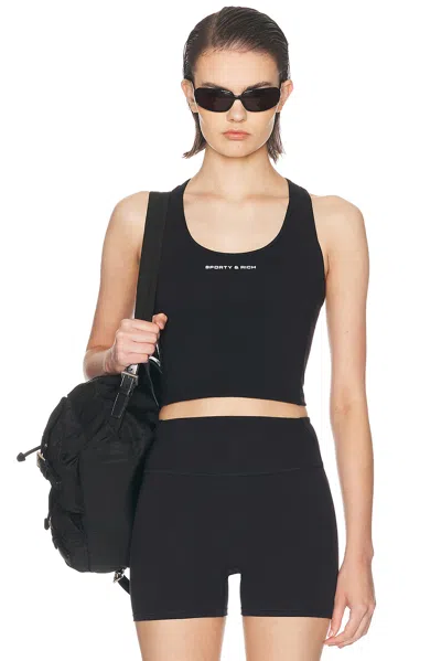 Sporty And Rich Bold Logo Sports Tank Top In Black