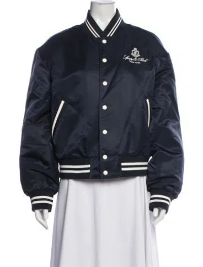 Pre-owned Sporty And Rich Bomber Jacket W/ Tags In Blue
