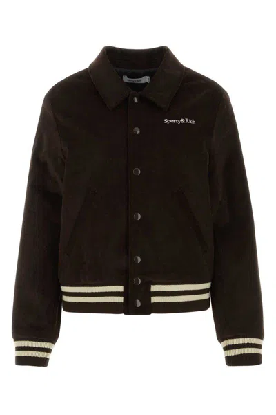 Sporty And Rich Sporty & Rich Bomber Varsity Unisex In Brown