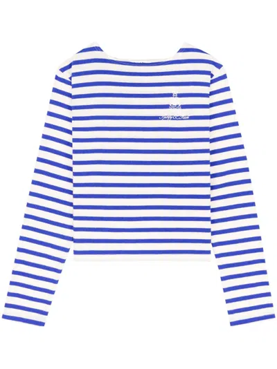 Sporty And Rich Sporty & Rich Breton Stripe Detailed T In Multi