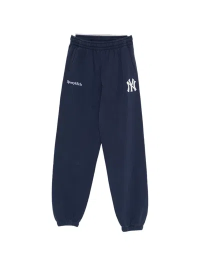 Sporty And Rich Brianna Logo-embroidered Track Pants In Blue