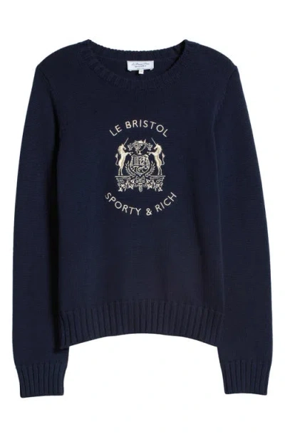 SPORTY AND RICH SPORTY & RICH BRISTOL CREST COTTON SWEATER