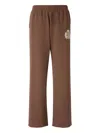 Sporty And Rich Bristol Crest Elasticated-waist Track Pants In Brown