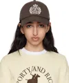 Sporty And Rich Hw Crest Baseball Cap In 10 Chocolate