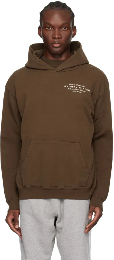 Sporty And Rich Brown Health Initiative Hoodie In Chocolate