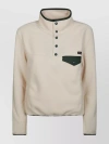 SPORTY AND RICH BUTTONED COLLAR RIBBED KNIT WITH CONTRAST POCKET