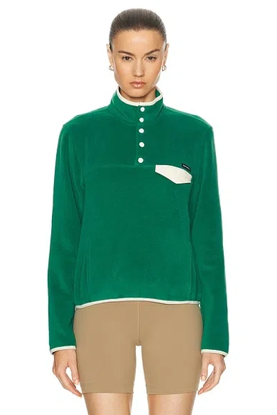 Sporty And Rich Buttoned Polar Sweatshirt In Green & Cream