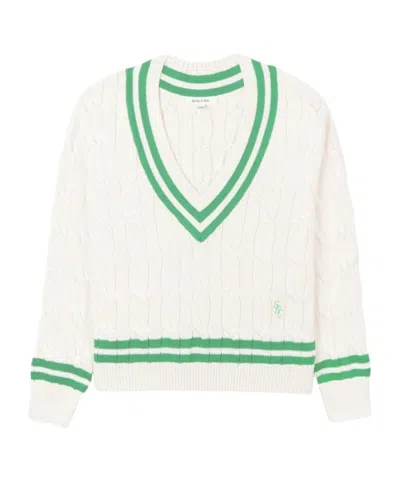 Sporty And Rich Cable-knit Cotton Jumper In White