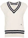 Sporty And Rich Cable-knit Knitted Top In Neutrals