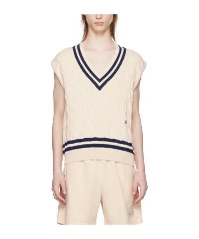 Sporty And Rich Cable-knit Knitted Top In White