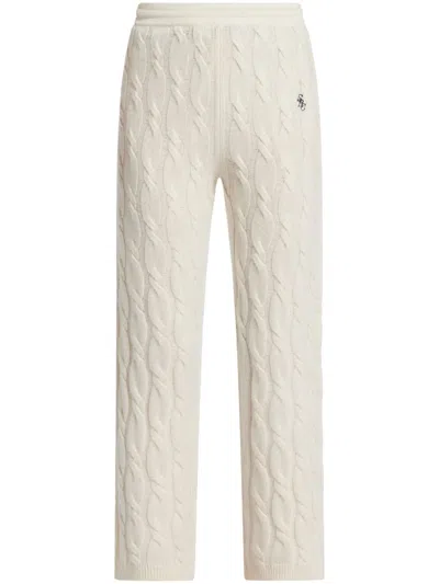 Sporty And Rich Cable-knit Trousers In Beige