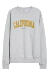 Sporty And Rich Sporty & Rich California Cotton Crewneck Sweatshirt In Heather Gray