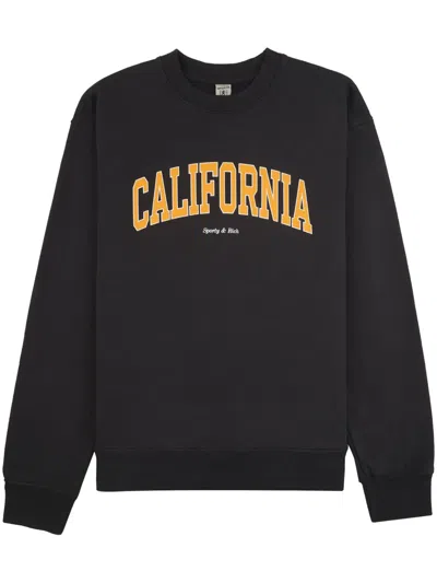 Sporty And Rich California Cotton Sweatshirt In Black