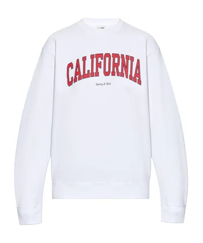 Sporty And Rich California Cotton Sweatshirt In White