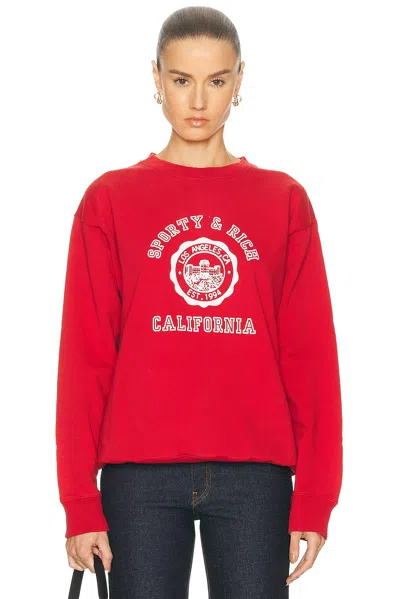 Sporty And Rich California Emblem Crewneck Sweatshirt In Red