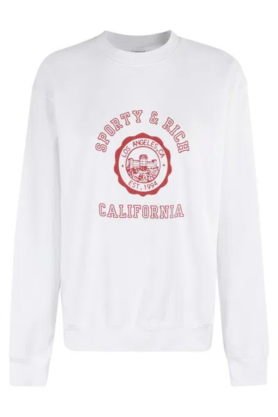 Sporty And Rich California Emblem Crewneck In White