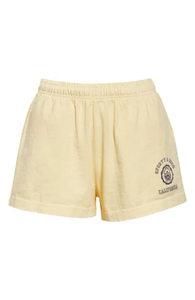Sporty And Rich Logo Track Shorts In Light Beige