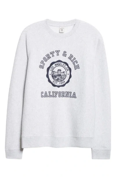 Sporty And Rich Sporty & Rich California Emblem Fleece Crewneck Graphic Sweatshirt In White