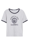 Sporty And Rich Emblem Ringer T-shirt In Gray