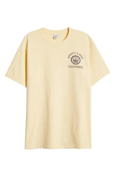 Sporty And Rich Sporty & Rich California Emblem Graphic T-shirt In Light/pastel Yellow
