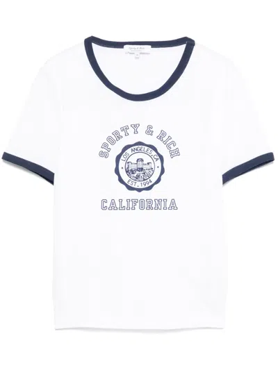 Sporty And Rich California Emblem Ringer T-shirt In Multicolor