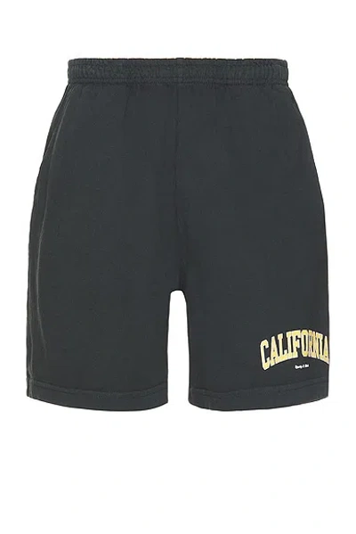 Sporty And Rich California Gym Shorts In Faded Black