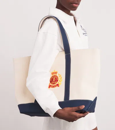 Sporty And Rich Canvas Ny Crest Tote Bag