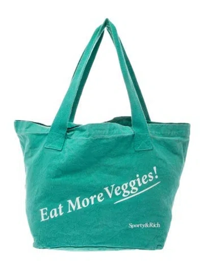 Pre-owned Sporty And Rich Canvas Tote In Green