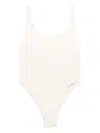 Sporty And Rich Carla Logo-print Swimsuit In Neutrals
