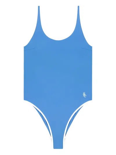 Sporty And Rich Carla Swimsuit In Blue