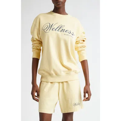 Sporty And Rich Sporty & Rich Carlyle Cotton Graphic Sweatshirt In Almond