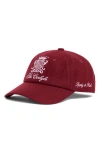 Sporty And Rich Sporty & Rich X The Carlyle Embroidered Logo Wool Baseball Cap In Merlot