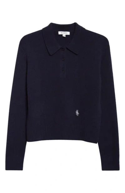 Sporty And Rich Sporty & Rich Cashmere & Wool Polo Sweater In Black
