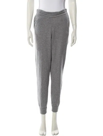 Pre-owned Sporty And Rich Cashmere Embroidered Accent Sweatpants In Gray