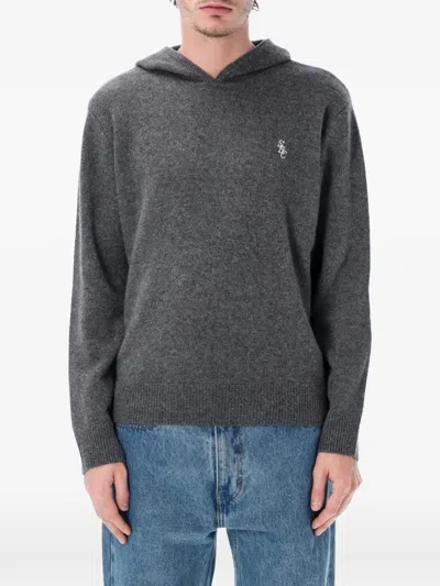 Sporty And Rich Cashmere Wool Hoodie Regular Fit In Gray