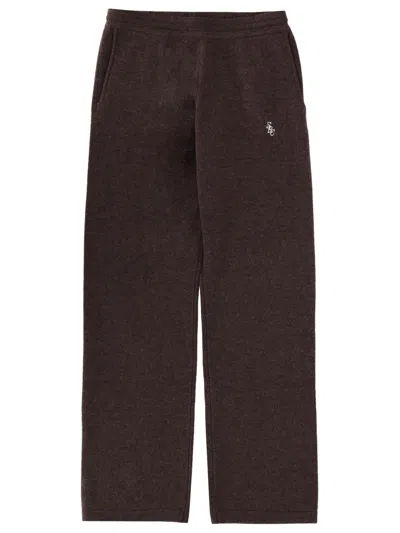 Sporty And Rich Cashmere Lounge Pants Side Pockets Design In Burgundy