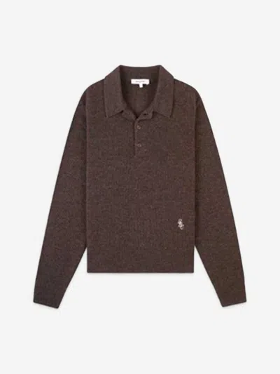 Sporty And Rich Sporty & Rich Cashmere Polo Shirt In Brown