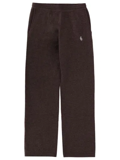 Sporty And Rich Sporty & Rich Cashmere-wool Blend Trousers In Brown