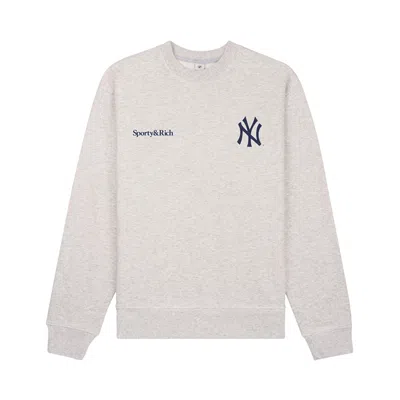 Pre-owned Sporty And Rich Sporty & Rich Champions Crewneck 'heather Grey/sports Red/navy' | Women's Size Xs