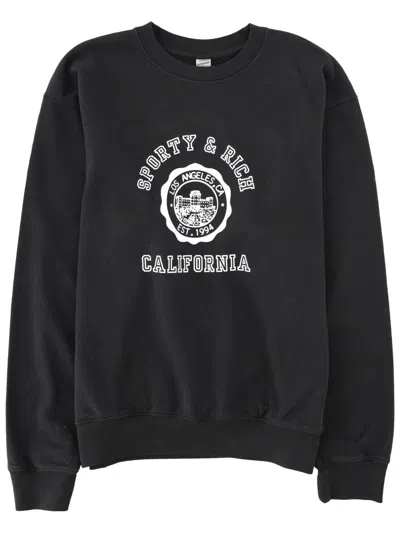 Sporty And Rich Sporty & Rich Classic Logo Sweatshirt - Unisex In Black